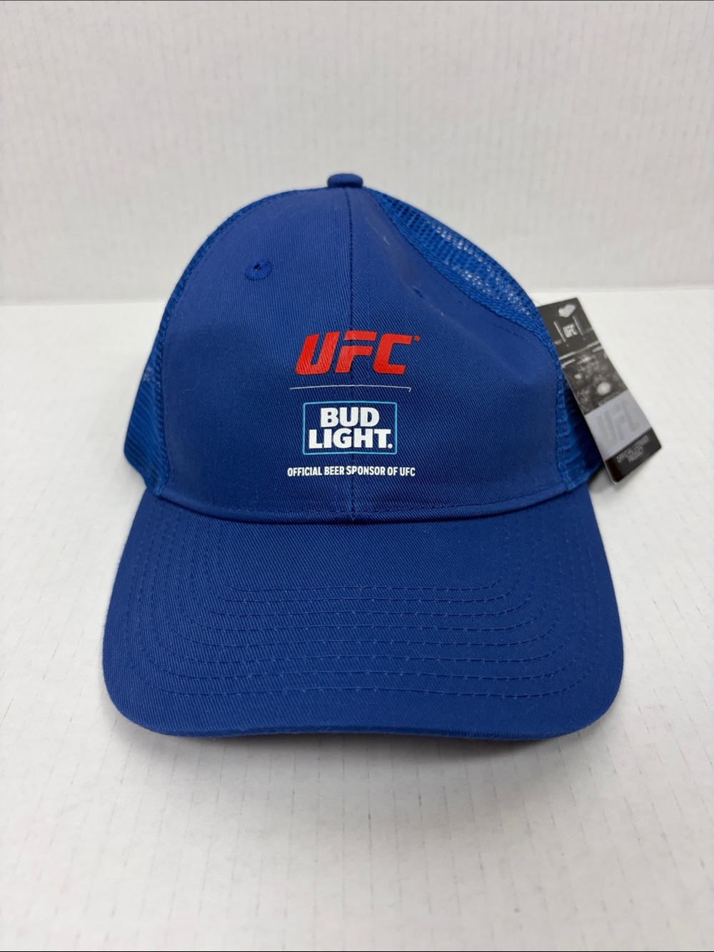 UFC Bud Light Official Beer Sponsor Trucker Hat Blue Snapback NWT